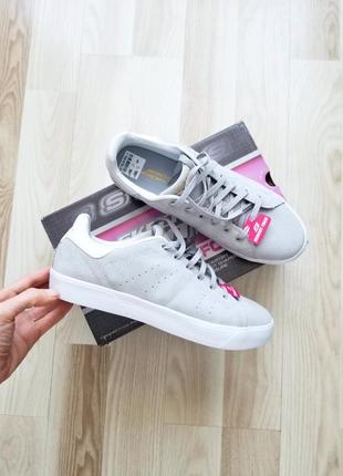Замшевые кеды skechers memory foam мемори жіночі кеди нові