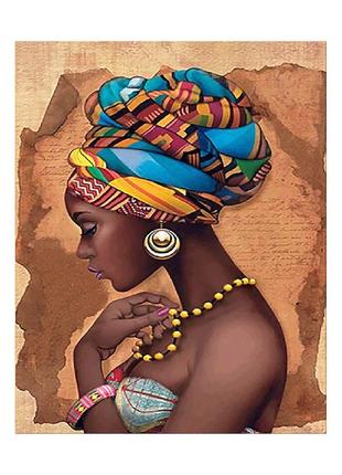 Алмазная мозаика на подрамнике девушка из африки 40х50 см fa20190