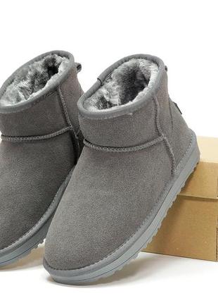 Женские зимние угги зимние мех ugg ultra mini grey натуральная замша угги черне