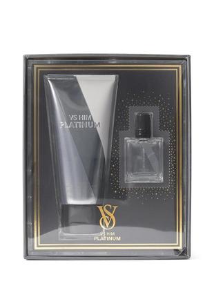 Подарунковий набір для чоловіків victoria's secret him platinum парфум та лосьйон для тіла