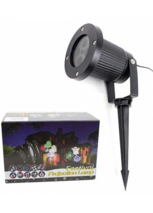 Вуличний лазерний проектор із малюнками festival projection lamp 12 pictures star shower, новорічний проектор