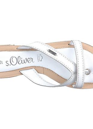 Фирменные кожаные шлепанцы s.oliver белые р-р 37(24см)оригинал.распродажа!!!