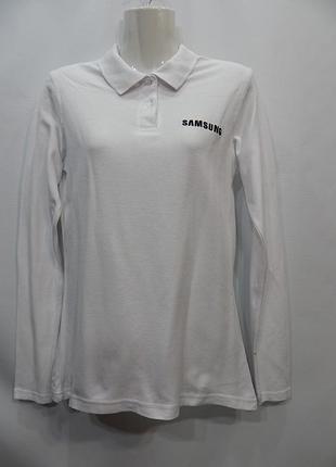 Футболка —поло жіноча трикотажна з довгим рукавом b&c 46-48 р. 017фл (тільки в зазначеному розмірі)