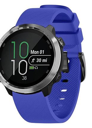 Силиконовый ремешок half strips для xiaomi amazfit bip / lite / 20 мм рифленый темно-голубой 2100p