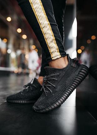 Adidas yeezy boost 350 v2 black reflective мужские кроссовки