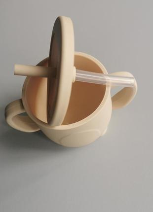 Поильник детский с трубочкой силиконовый