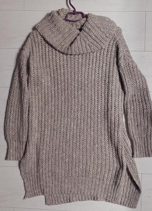 Удлиненный свитер с разрезами по бокам zara2 фото