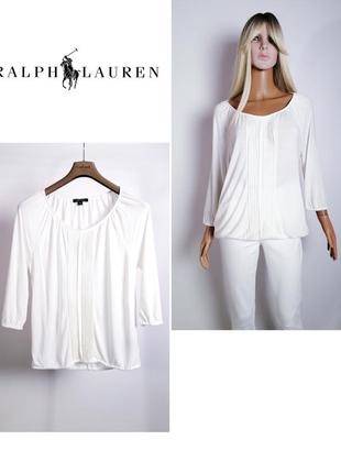 Біла віскозна блуза преміального бренду ralph lauren
