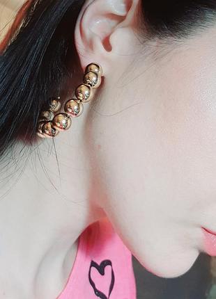 Серьги кольца с бусинами