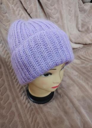 Розкішна в'язана шапка ручна робота