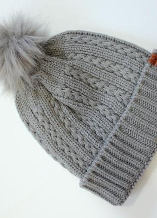 Сіра шапка з помпоном hat / нідерланди, розпродаж3 фото