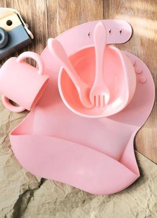 Набір дитячого силіконового посуду для першого прикорму