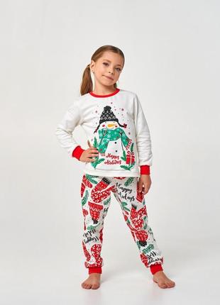 Детская пижама |  с начесом | 100% хлопок | 80 | идеальный новогодний подарок для девочки smil 104533-2s белый