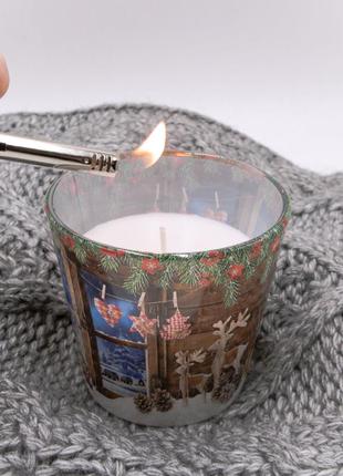 Святкова аромасвічка печене яблуко чарівне різдво в склянці 115 г 30 год горіння bratek candles3 фото