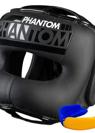 Боксерський шолом phantom apex face saver black (капа в подарунок)