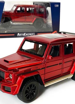 Машинка дитяча металева mercedes–amg g 63, гелінтваген, мерседес, червоний, автоексперт, 1:32, звук, світло, інерція,