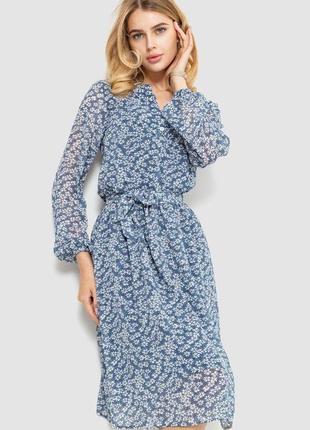 Платье с цветочным принтом, цвет джинс, размер s, 230r006-18