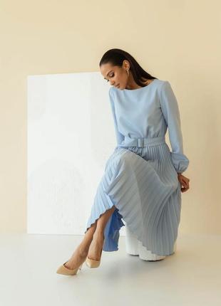 Жіноча сукня зі спідницею плісе( 3 расцветки)