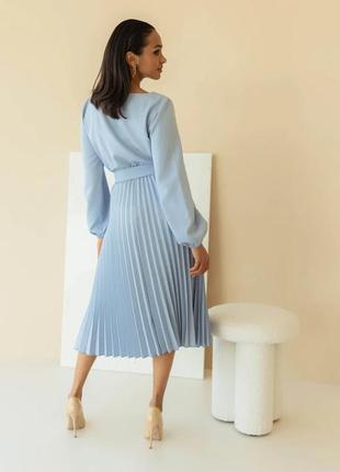 Жіноча сукня зі спідницею плісе( 3 расцветки)