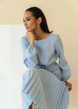 Жіноча сукня зі спідницею плісе( 3 расцветки)