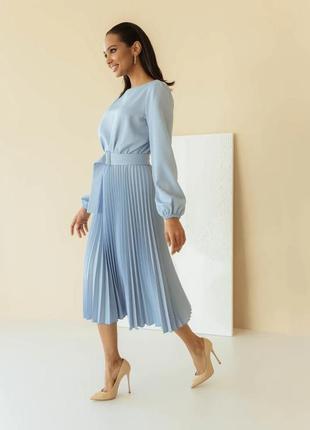 Жіноча сукня зі спідницею плісе( 3 расцветки)