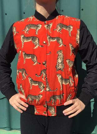 Бомбер жіночій topshop з гепардами куртка кофта1 фото