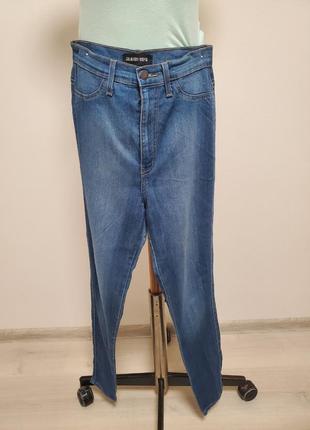 Хорошие брендовые джинсовые брюки высокая посадка2 фото