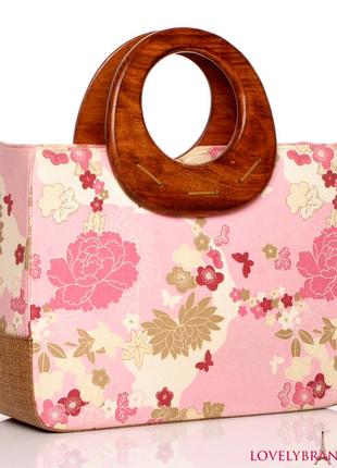 Летняя сумка оаэ тоут с деревянными ручками пляжная молодёжная плонтый канвас шоппер4 фото