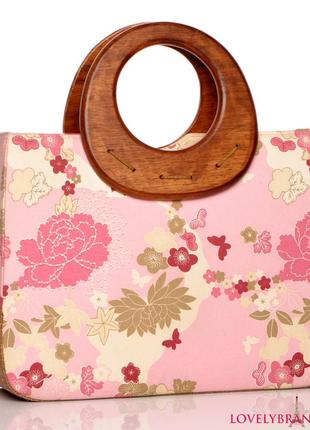 Летняя сумка оаэ тоут с деревянными ручками пляжная молодёжная плонтый канвас шоппер5 фото
