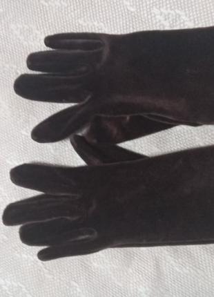 Перчатки женские стрейч велюр3 фото
