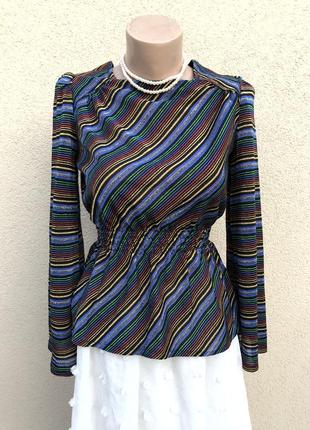 Красивая,винтаж,ретро блуза,тонкая,трикотаж кофта с люрексовым переливом,бохо,этно стиль