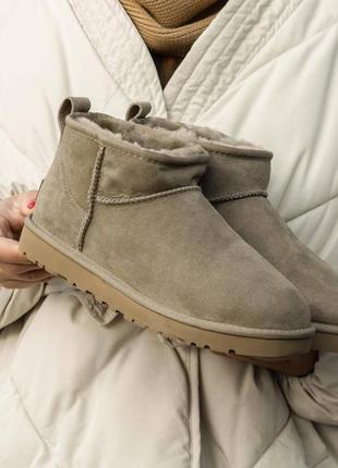 Женские угги ультра мини ugg ultra mini, жэнкие угги замшевое ультра мины9 фото