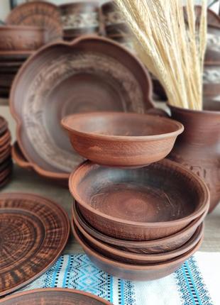 Миска з червоної глини,миска супова,миска керамічна