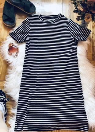 Чорне плаття в полоску pull&bear