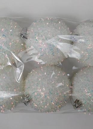 Набор новогодних игрушек ёжик, шары на елку в упаковке 6 шт., пластик  d 6 см8 фото