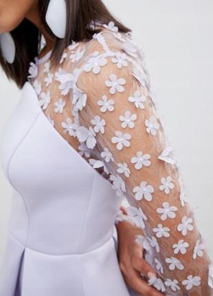 Розпродаж! сукня asos лавандова з рельєфним 3d квітковим мереживом3 фото