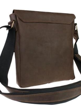 Сумка кожаная мужская на плечо, сумка через плечо коричневая2 фото