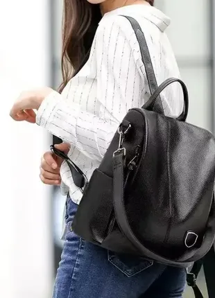 Женский городской рюкзак кожаный сумка трансформер, сумка-рюкзак женский1 фото
