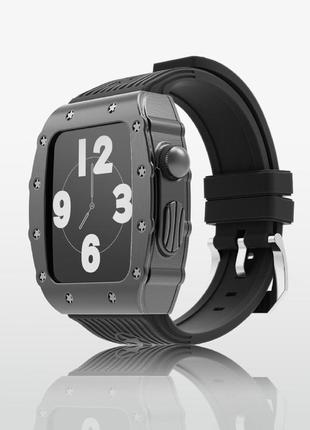 Эксклюзивный чехол из нержавеющей стали bucorich apple watch case 7/8/9 (45 мм) black