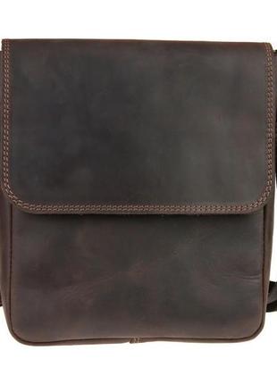 Сумка мужская кожаная на плечо, сумка через плечо коричневая1 фото
