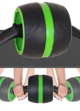 Ролик (колесо) для преса зі зворотним механізмом springos ab wheel fa5010 black/green1 фото