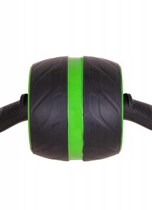 Ролик (колесо) для пресса с возвратным механизмом springos ab wheel fa5010 black/green2 фото