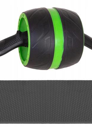 Ролик (колесо) для пресса с возвратным механизмом springos ab wheel fa5010 black/green9 фото