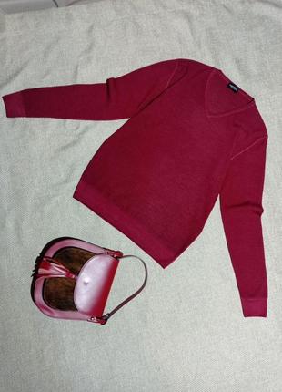 Пуловер преміального бренду zanieri бардового кольору,вовна і кашемір,унісекс