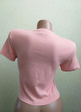 Топ. укороченная футболка. топик. нежно-коралловый, розовый.4 фото