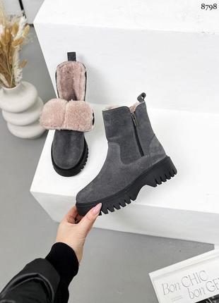 Ботинки из натуральной замши женские зимние3 фото