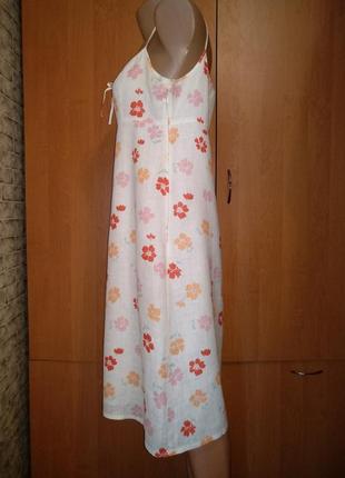 Очаровательное льняное платье сарафан лён пог-46 см3 фото
