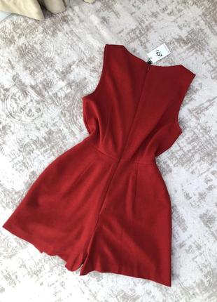 Очень красивый красный ромпер с имитацией мини платья на запах ♥️ комбинезон стильный и красивый новый с бумажной биркой8 фото