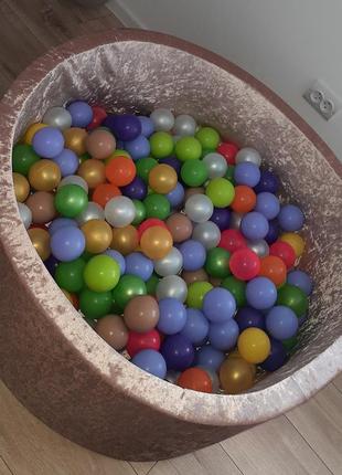 Оксамитовий сухий басейн з кульками 200 шт1 фото