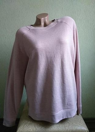 Худи. реглан. спортивная кофта с начесом, на флисе. розовый меланж.